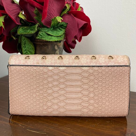 Brangio Italy Pink Heart Twinkle Faux Vegan Leather Wallet - Picture 2 of 10